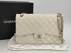 CHANEL Caviar Skin Cream Jumbo Shoulder Bag, Size 20
