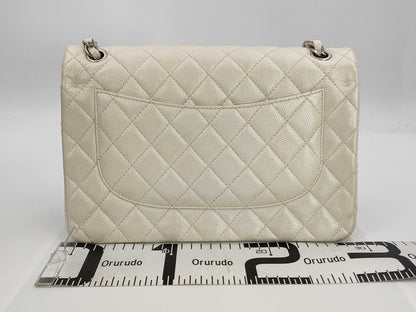 CHANEL Caviar Skin Cream Jumbo Shoulder Bag, Size 20