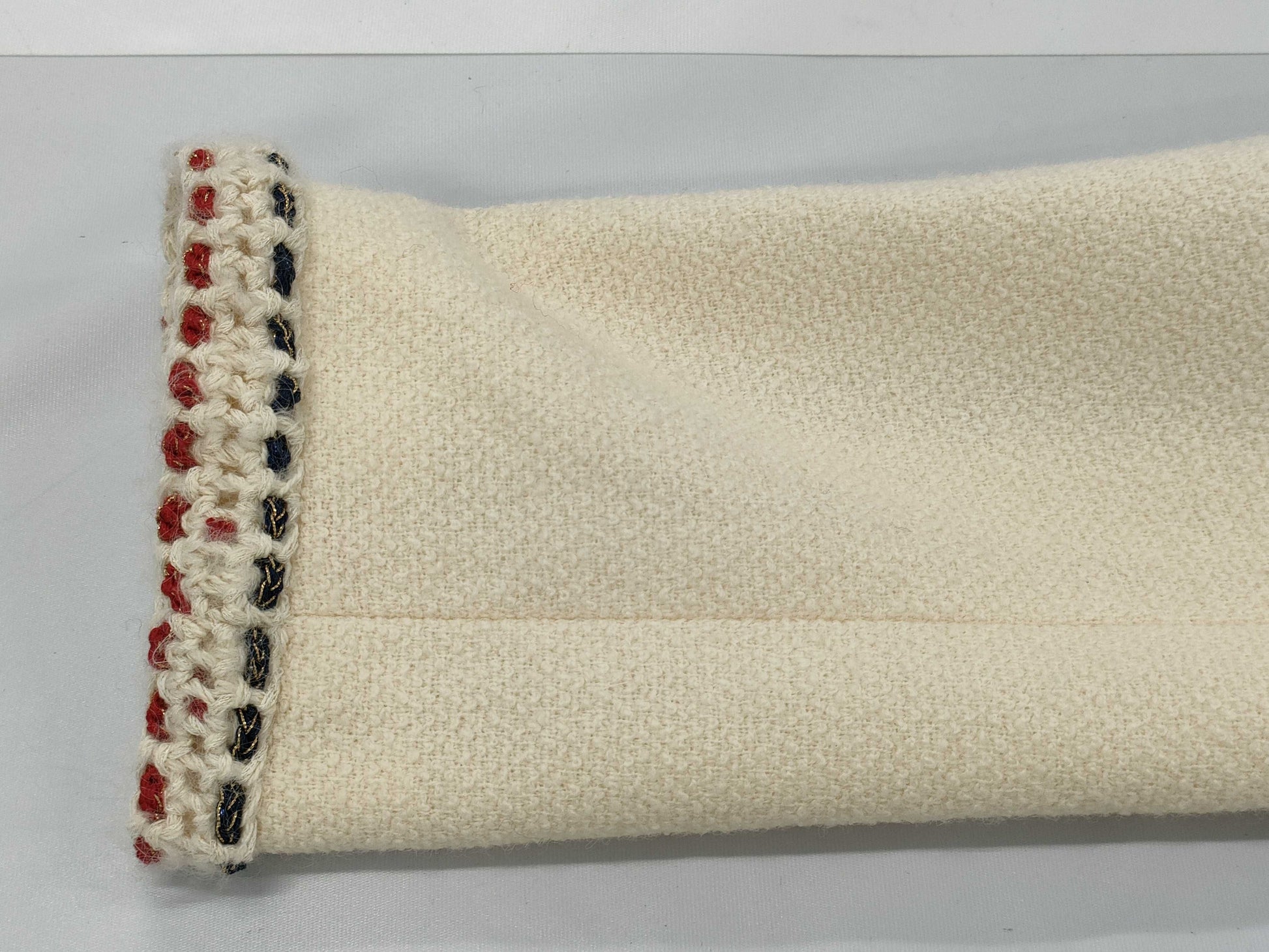 CHANEL CHANEL 18A Trimmed Tweed Jacket Ecru Size 34 Jacket Jacket