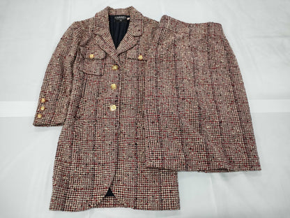 CHANEL VINTAGE Tweed Set, Size 34, Jacket, Gold Buttons, Other Apparel