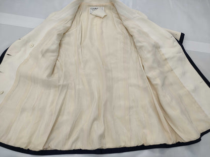 CHANEL VINTAGE Jacket Set, Size 42, White, Coco Mark Buttons, Other Apparel