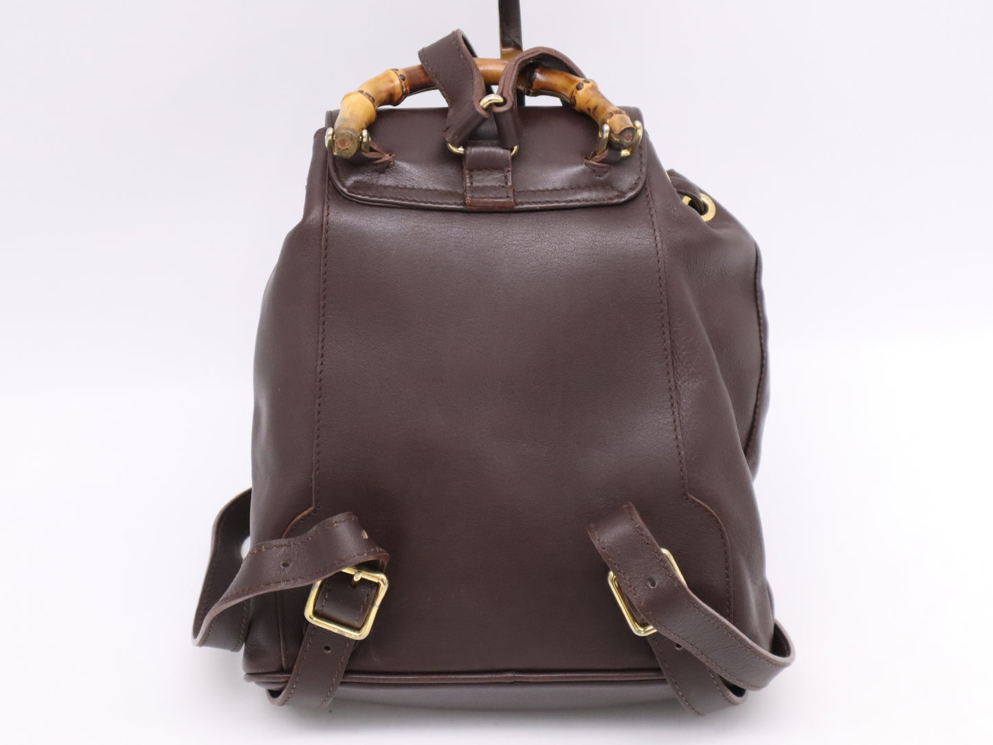 GUCCI 003・2058・0030 Leather Bamboo Backpack Brown