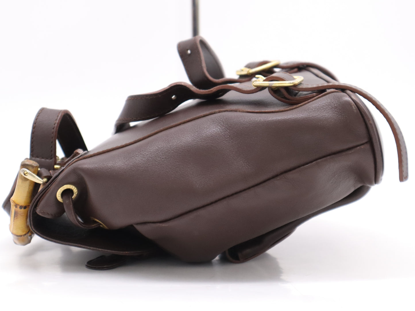 GUCCI 003・2058・0030 Leather Bamboo Backpack Brown