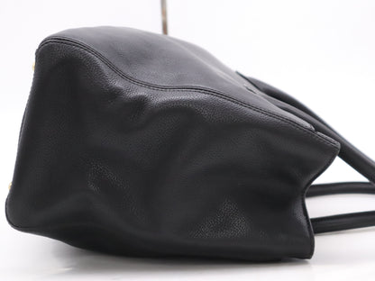 CHANEL Caviar Skin Coco Mark Tote Bag with Turn Lock, Black GD Hardware, Seal, and Card Included 9040469 Tote Bag