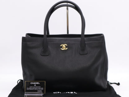 CHANEL Caviar Skin Coco Mark Tote Bag with Turn Lock, Black GD Hardware, Seal, and Card Included 9040469 Tote Bag