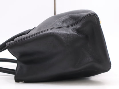 CHANEL Caviar Skin Coco Mark Tote Bag with Turn Lock, Black GD Hardware, Seal, and Card Included 9040469 Tote Bag