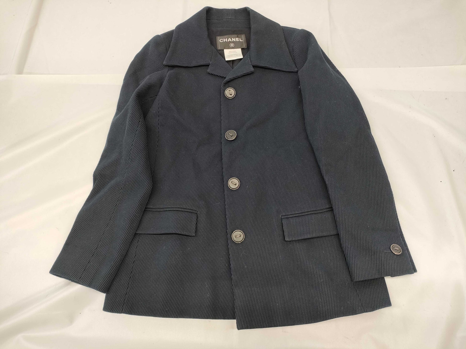 CHANEL P51553 Cotton Chain Button Tailored Jacket Size: 38 Jacket