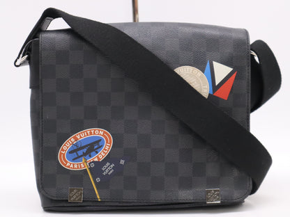 LOUIS VUITTON N41054 Graphite District PM NM Shoulder Bag/Messenger Bag with LV League Travel Sticker
