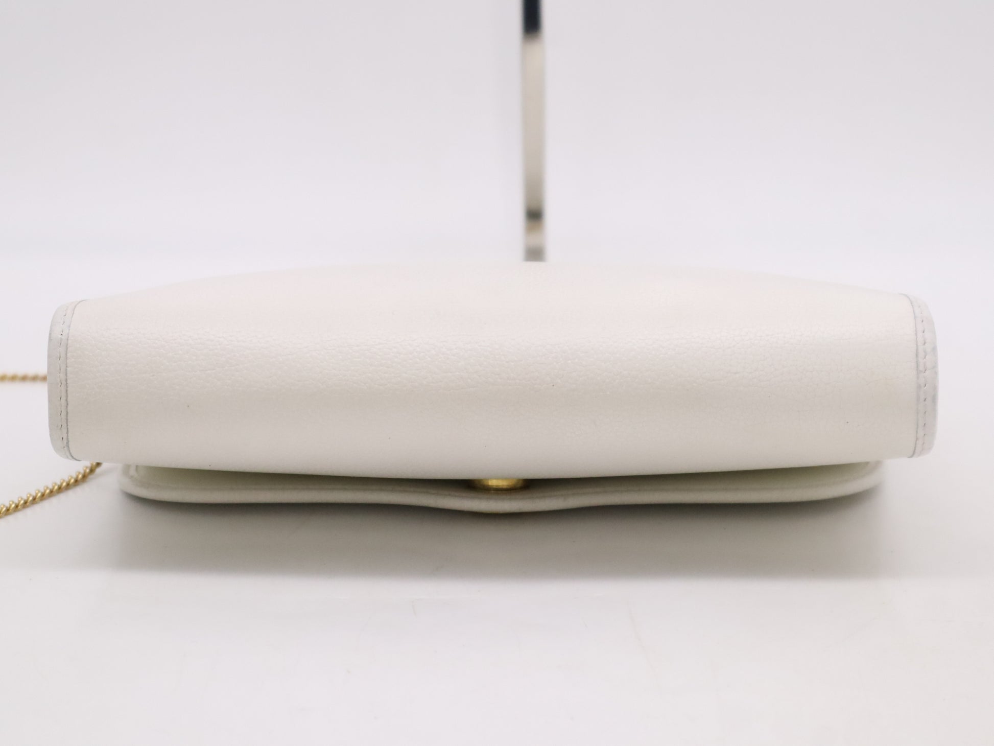 Dior Leather Logo Chain Shoulder Bag White Shoulder Bag