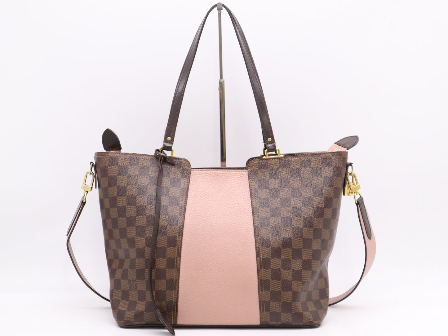 LOUIS VUITTON N44041 Damier Jersey Tote Bag with Shoulder Strap, Cloche, Cadena, and 2 Keys