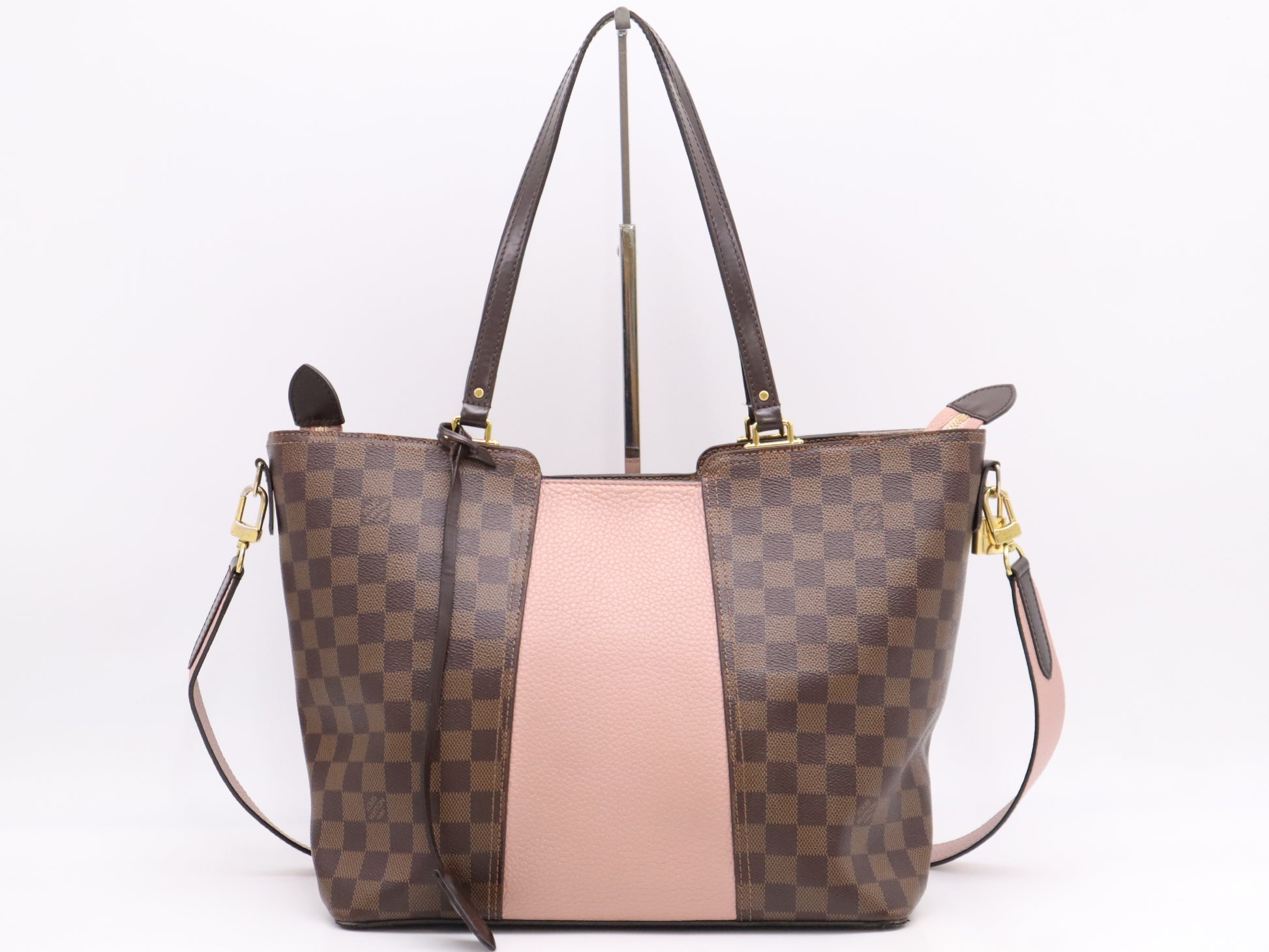 LOUIS VUITTON N44041 Damier Jersey Tote Bag with Shoulder Strap, Cloche, Cadena, and 2 Keys