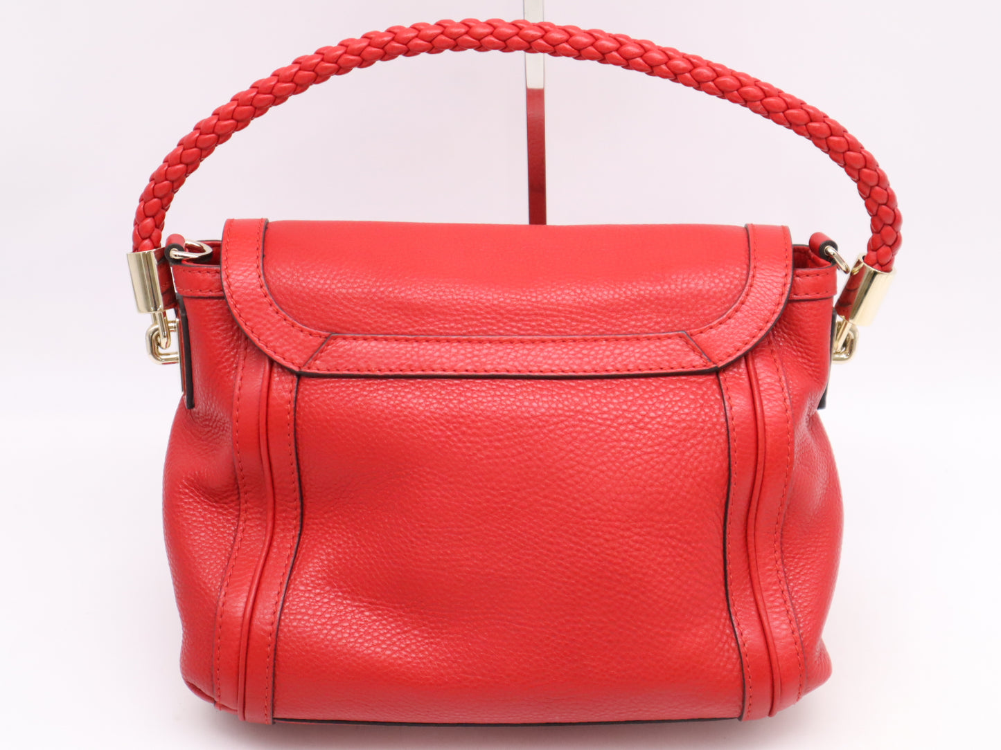 GUCCI 282301 Leather Bella 2-Way Handbag, Red, with Shoulder Strap, 001998 Handbag