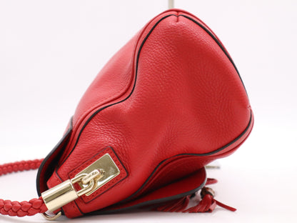 GUCCI 282301 Leather Bella 2-Way Handbag, Red, with Shoulder Strap, 001998 Handbag
