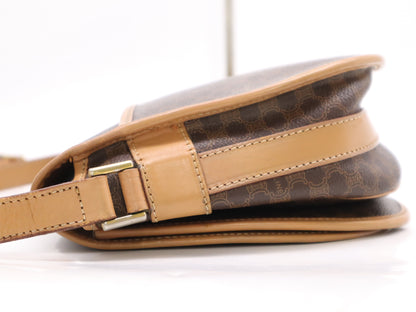 CELINE Macadam Shoulder Bag, Brown, GD Hardware