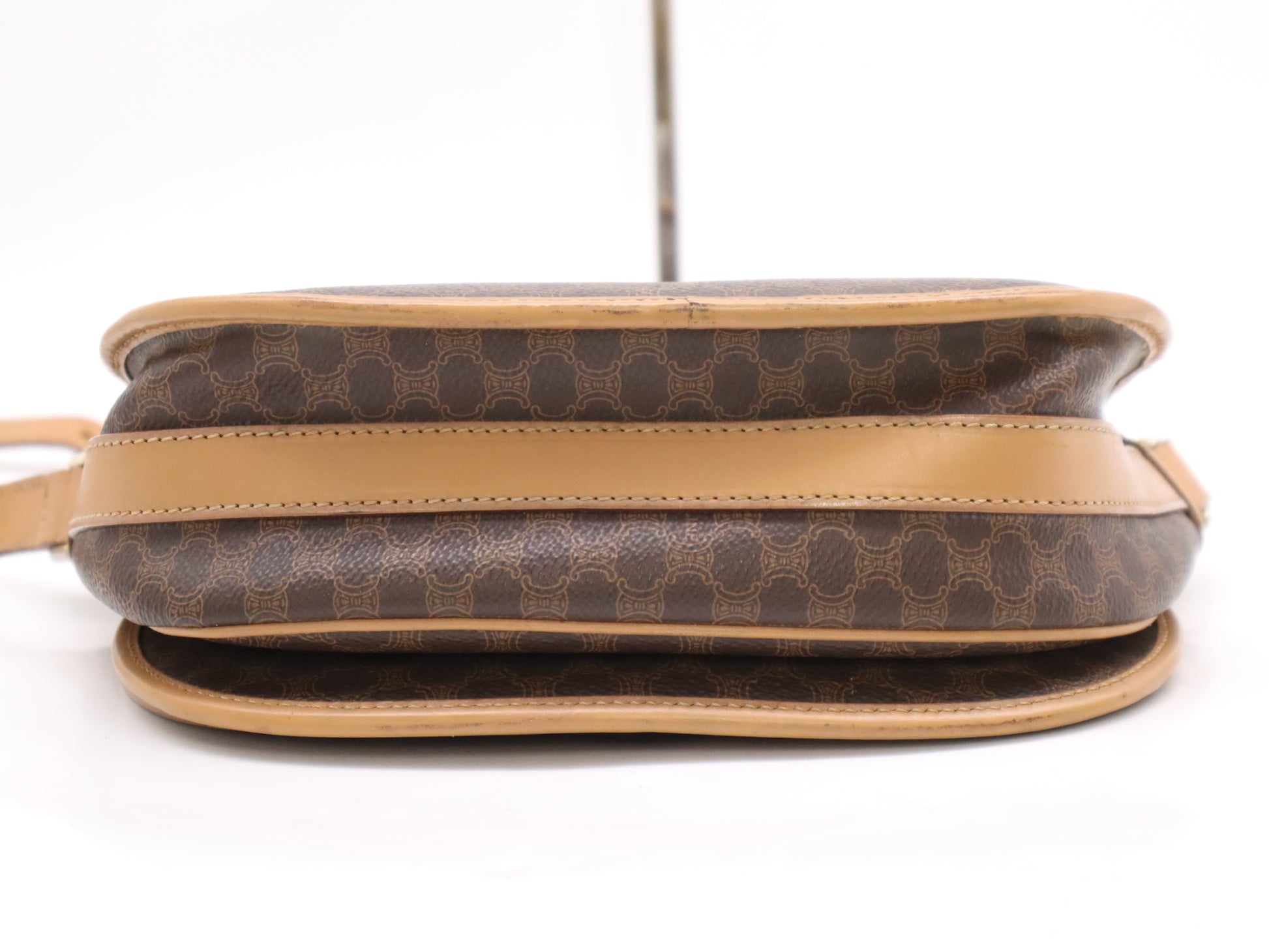 CELINE Macadam Shoulder Bag, Brown, GD Hardware