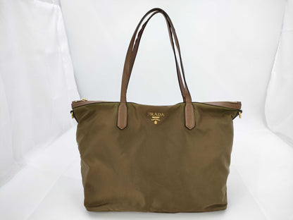 PRADA Nylon Tote Bag Khaki Brown Tote Bag