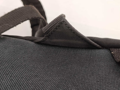 PRADA Nylon Backpack with Triangle Plate and Leather in Black