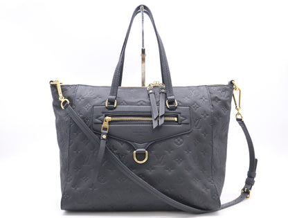 LOUIS VUITTON M41065 Monogram Empreinte Le Migneuse PM Noir Tote Bag with Shoulder Strap