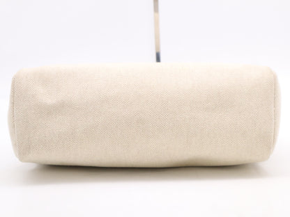 HERMES Leather Air Bag PM Shoulder Bag with Shoulder Strap, Padlock, 2 Keys, Cloche, and Dust Bag. Navy and White.