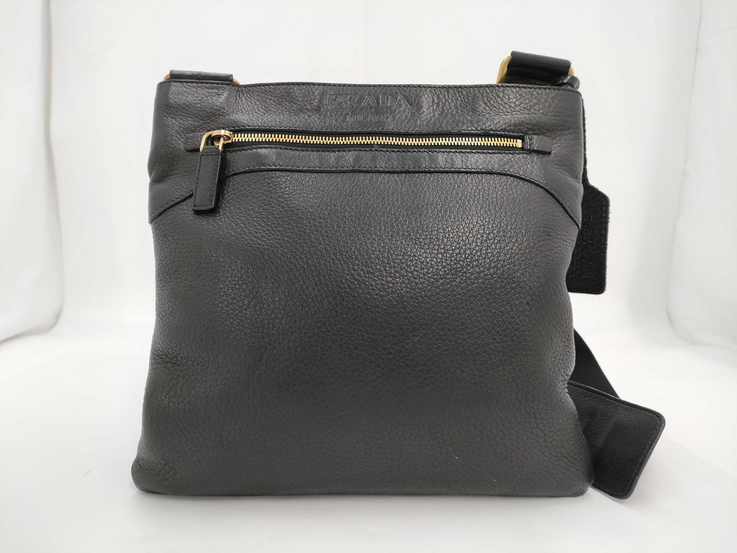 PRADA VA0693 Leather Shoulder Bag Black Shoulder Bag