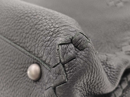 BOTTEGA VENETA Leather Intrecciato Shoulder Bag, Black