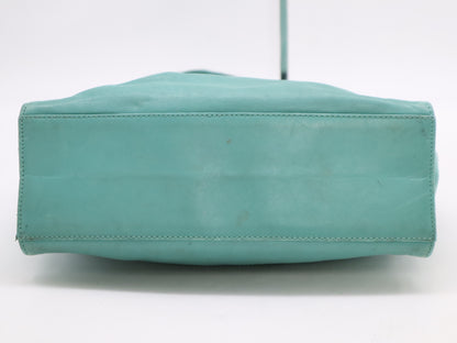 CHANEL Lambskin Coco Mark Tote Bag, Turquoise Blue, Sticker, 5332704