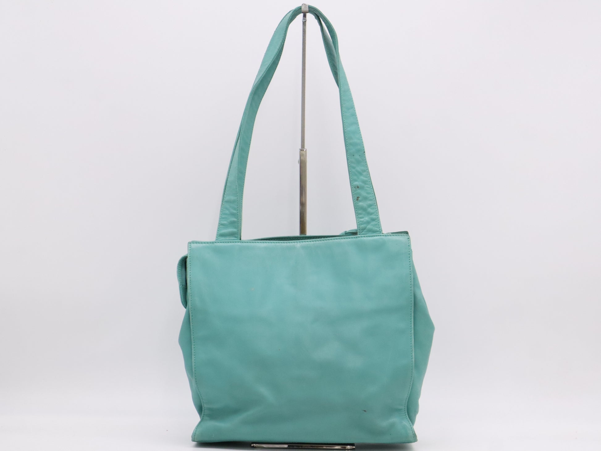 CHANEL Lambskin Coco Mark Tote Bag, Turquoise Blue, Sticker, 5332704