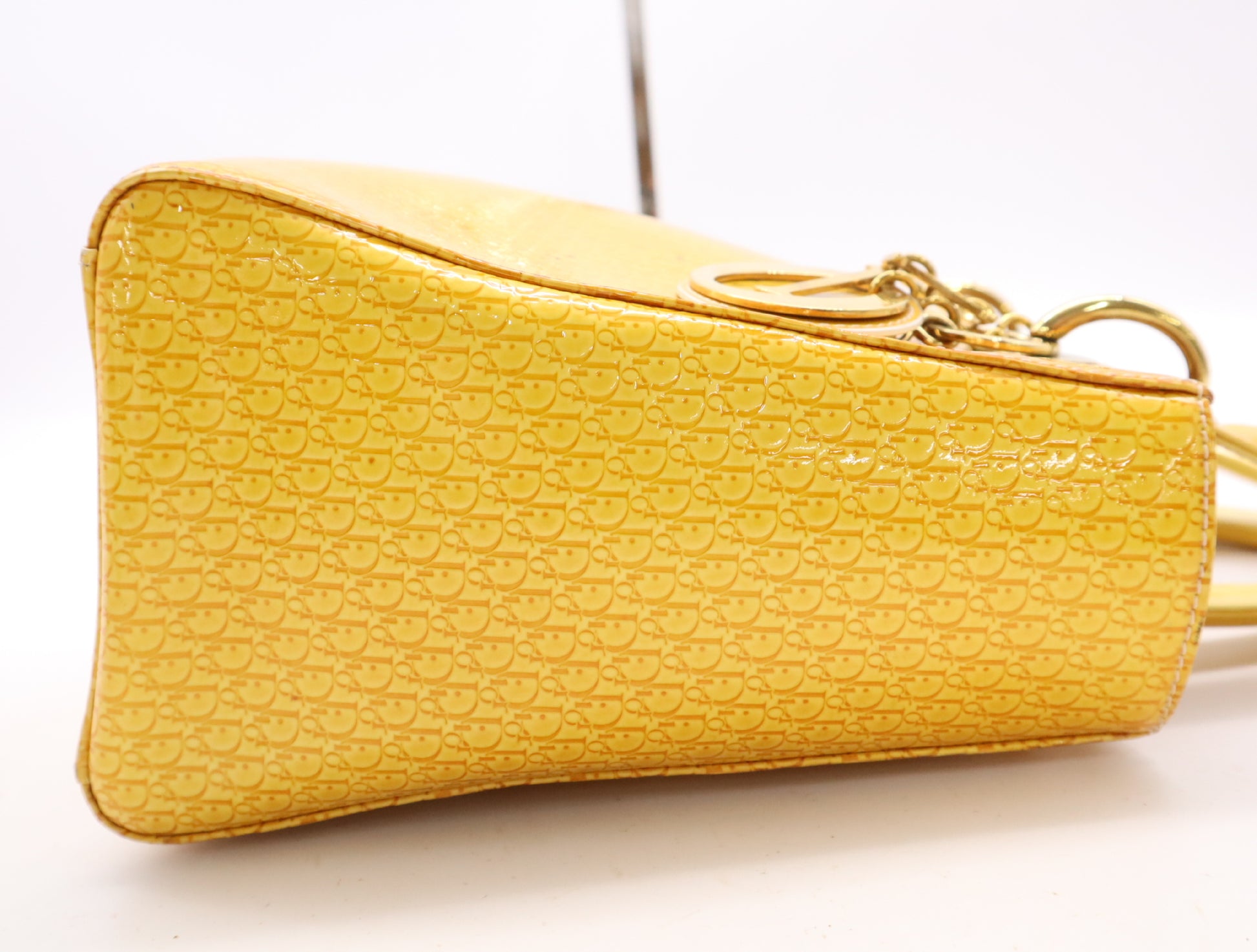 Dior Leather Lady Dior Medium 2-Way Handbag/Shoulder Bag, Orange, GD Hardware