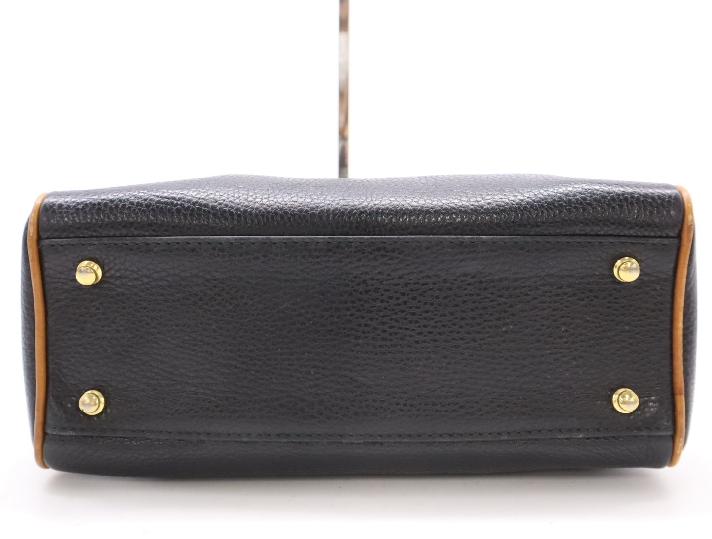 CELINE Leather Handbag Mini Boston Bag with Gancini Logo in Black