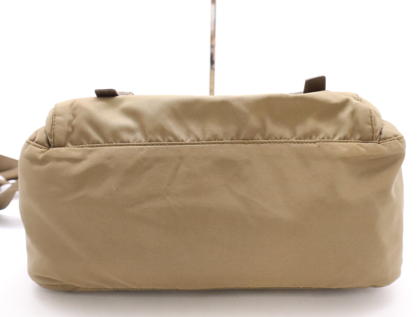 PRADA Nylon and Leather Shoulder Bag, Messenger Bag, Khaki, with Card Holder