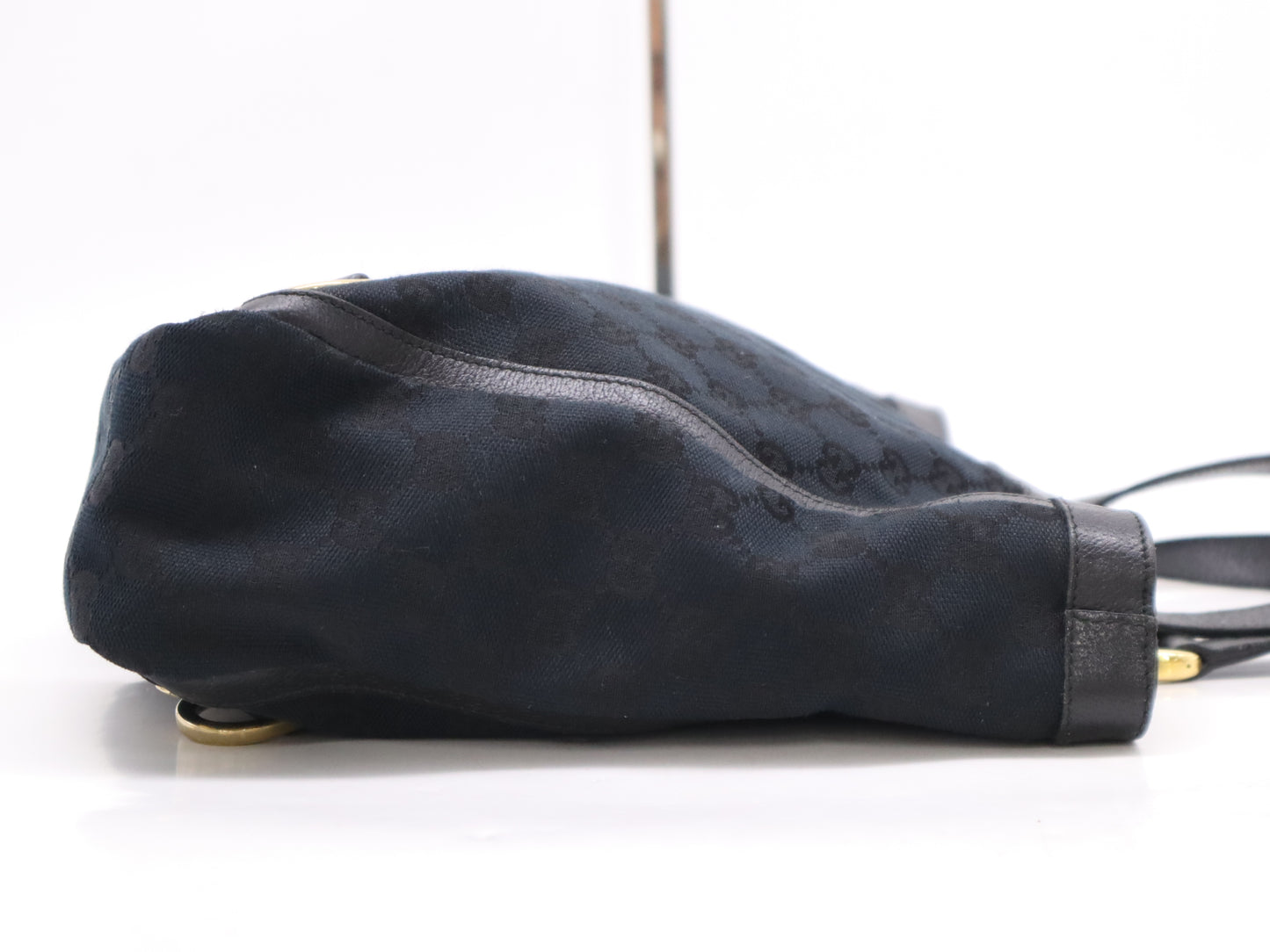 GUCCI Canvas Abbey GG Canvas Tote Bag Black GD Hardware Tote Bag