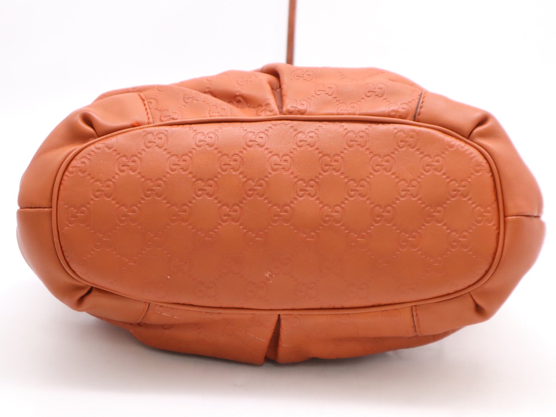 GUCCI Leather Sukey 2-way Handbag/Shoulder Bag, Orange, with Shoulder Strap