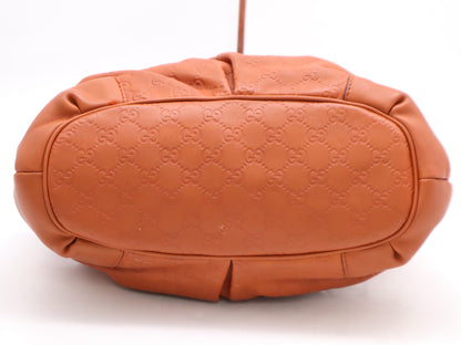 GUCCI Leather Sukey 2-way Handbag/Shoulder Bag, Orange, with Shoulder Strap