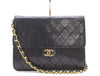 CHANEL Lambskin Matelasse 22 S Flap S Chain Push Lock Gold Hardware Black Shoulder Bag
