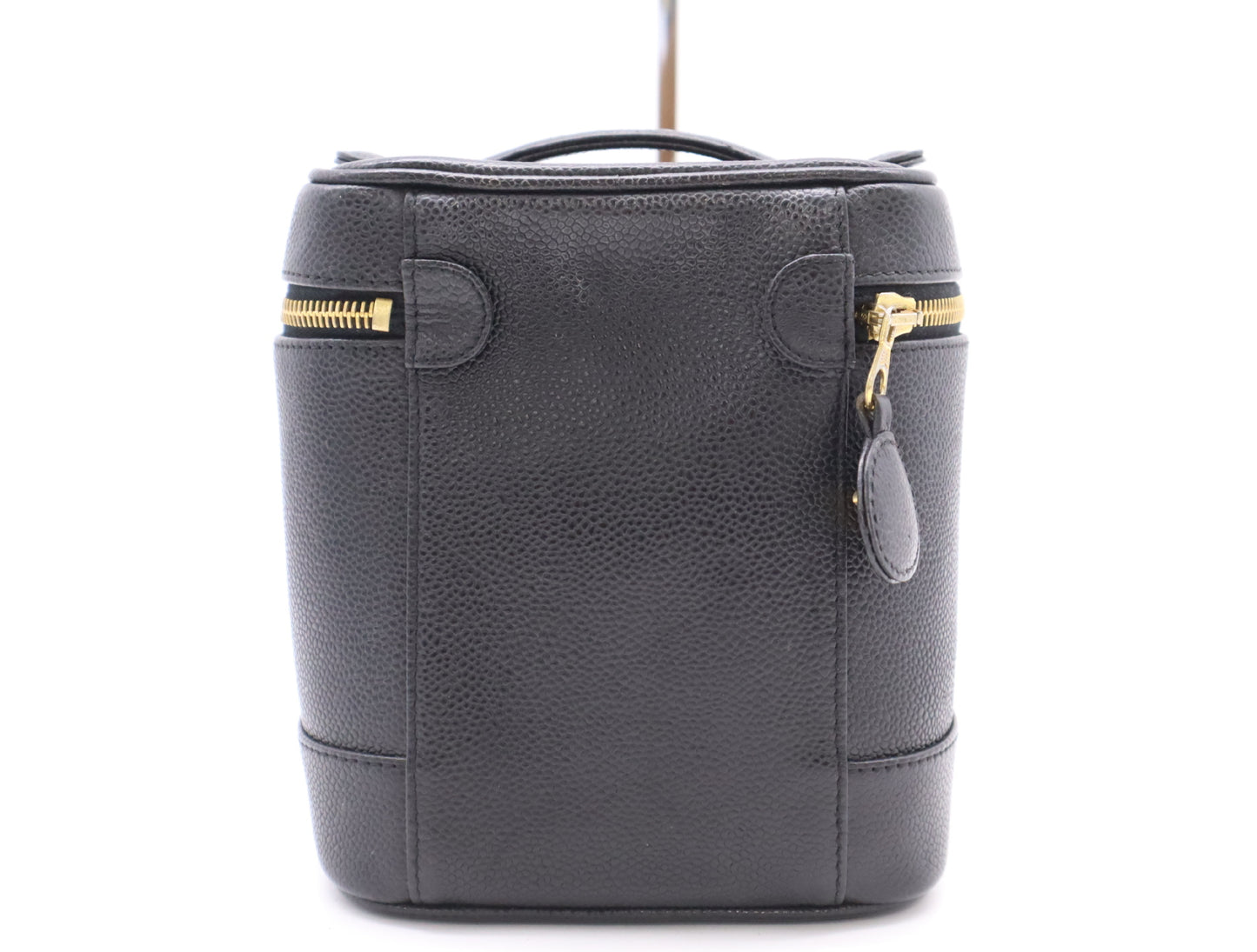 CHANEL Caviar Skin Vanity Pouch with Coco Mark, GD Hardware, Black Seal, 7059005 Handbag