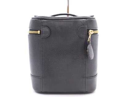 CHANEL Caviar Skin Vanity Pouch with Coco Mark, GD Hardware, Black Seal, 7059005 Handbag