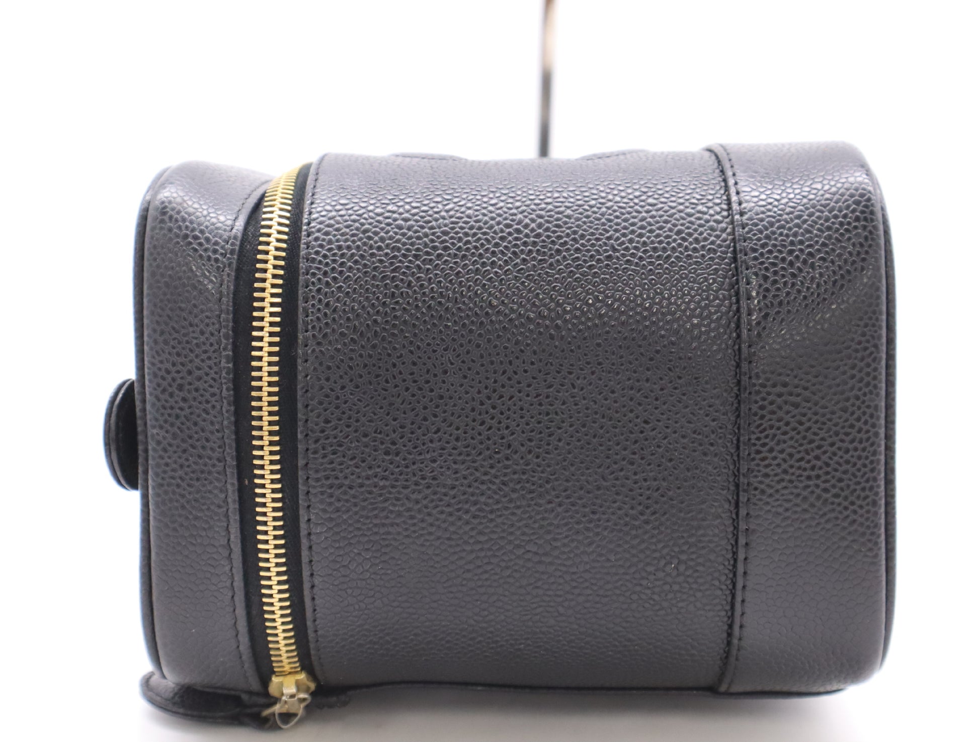 CHANEL Caviar Skin Vanity Pouch with Coco Mark, GD Hardware, Black Seal, 7059005 Handbag