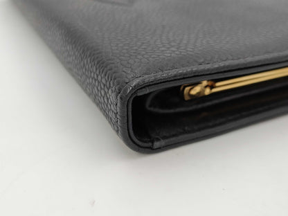 CHANEL Caviar Skin Coco Mark Black Wallet with Box and Card 7697016