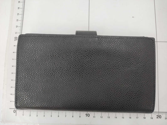 CHANEL Caviar Skin Coco Mark Black Wallet with Box and Card 7697016