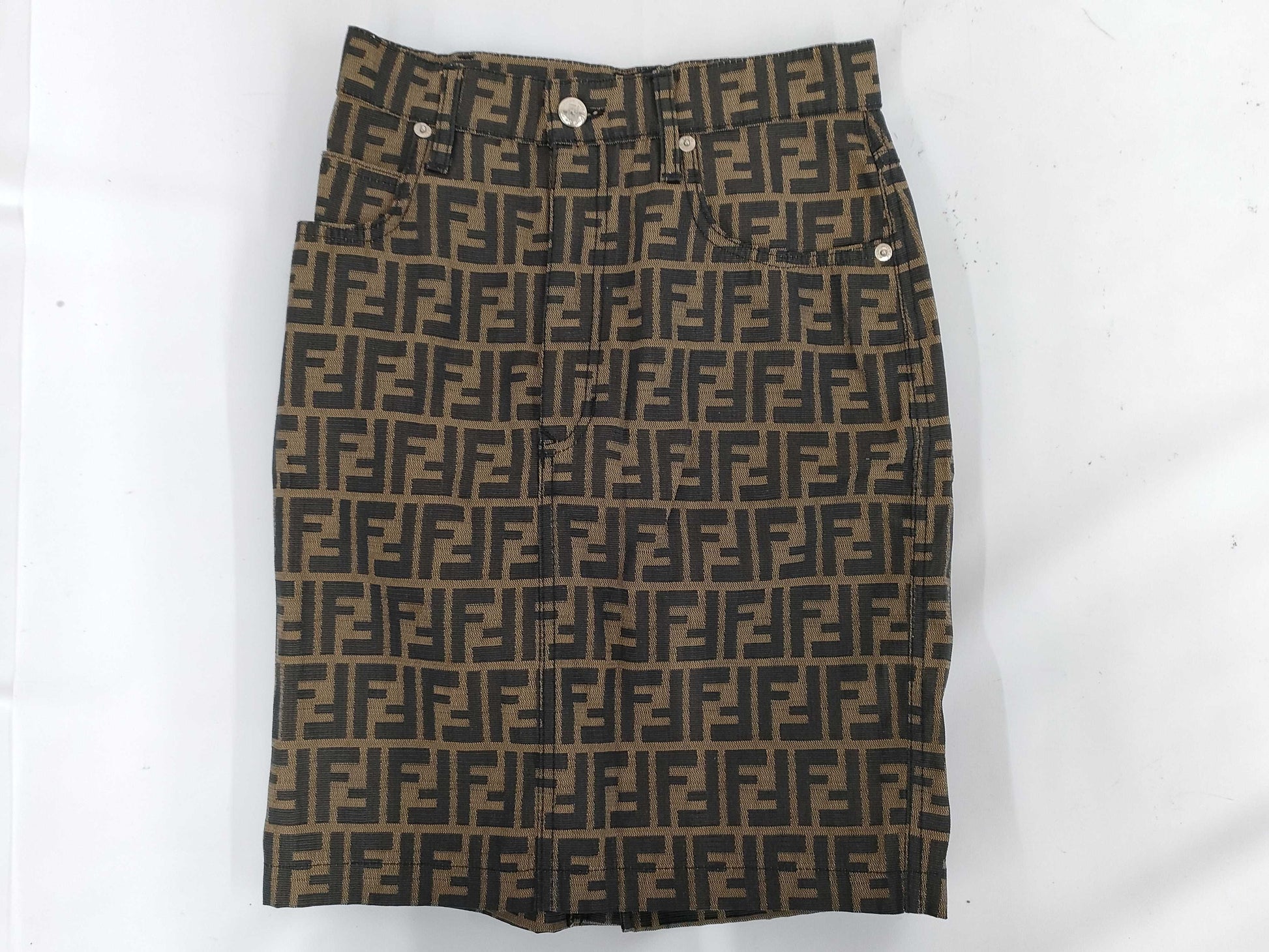 FENDI Zucca Skirt Brown Size 26 Skirt