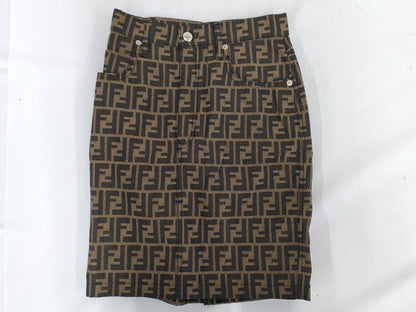 FENDI Zucca Skirt Brown Size 26 Skirt