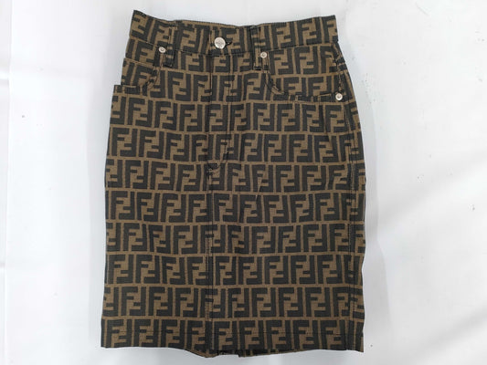 FENDI Zucca Skirt Brown Size 26 Skirt