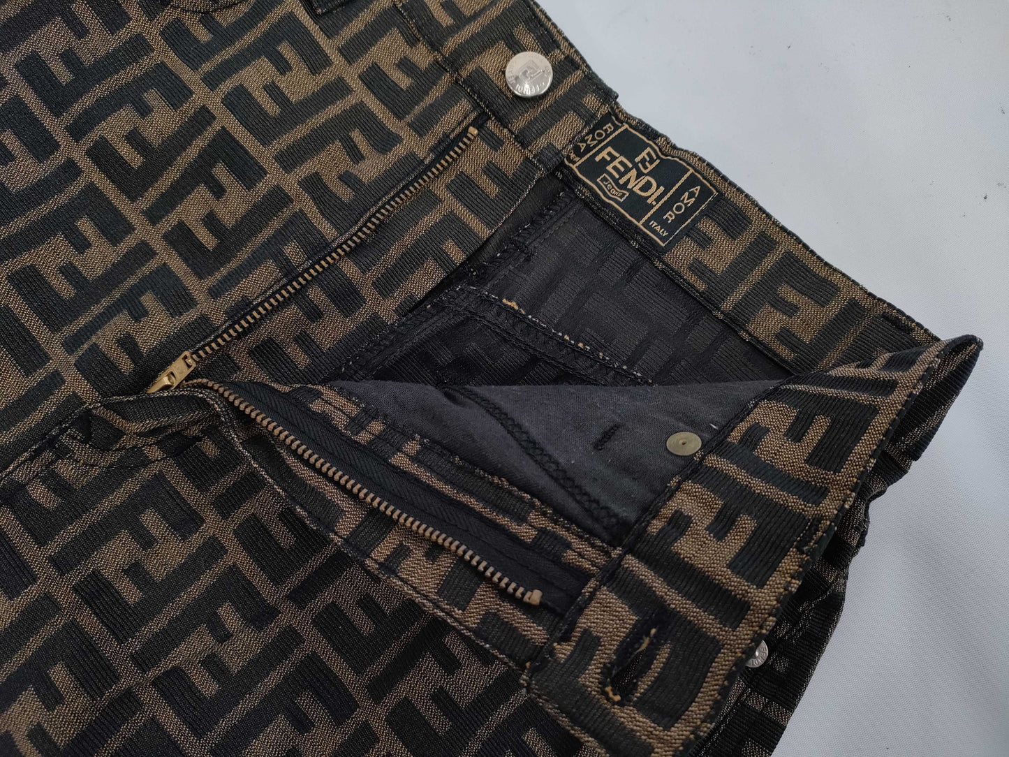 FENDI Zucca Skirt Brown Size 26 Skirt