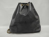 CHANEL Lambskin Drawstring Chain Shoulder Bag Black Backpack