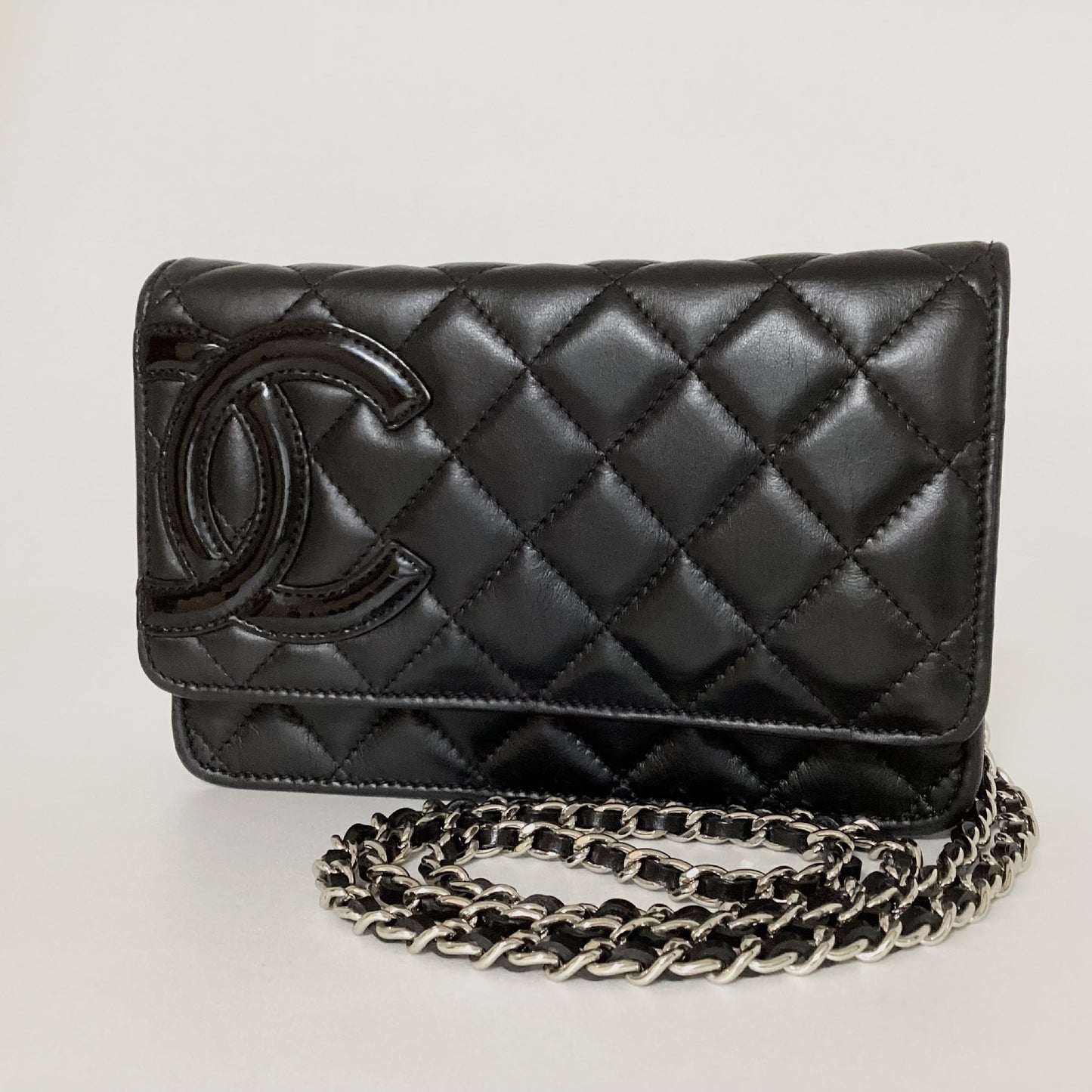 CHANEL Cambon Line Chain Wallet Shoulder Bag Black Shoulder Bag