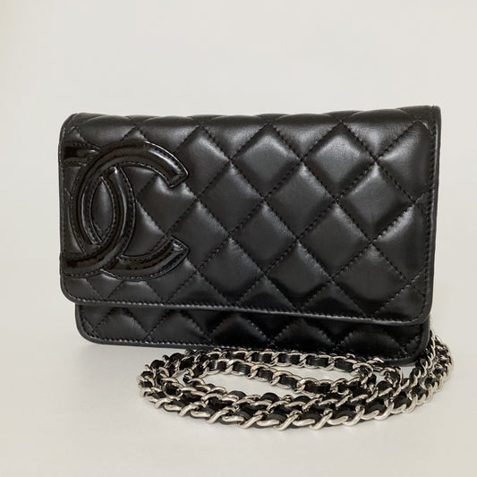 CHANEL Cambon Line Chain Wallet Shoulder Bag Black Shoulder Bag