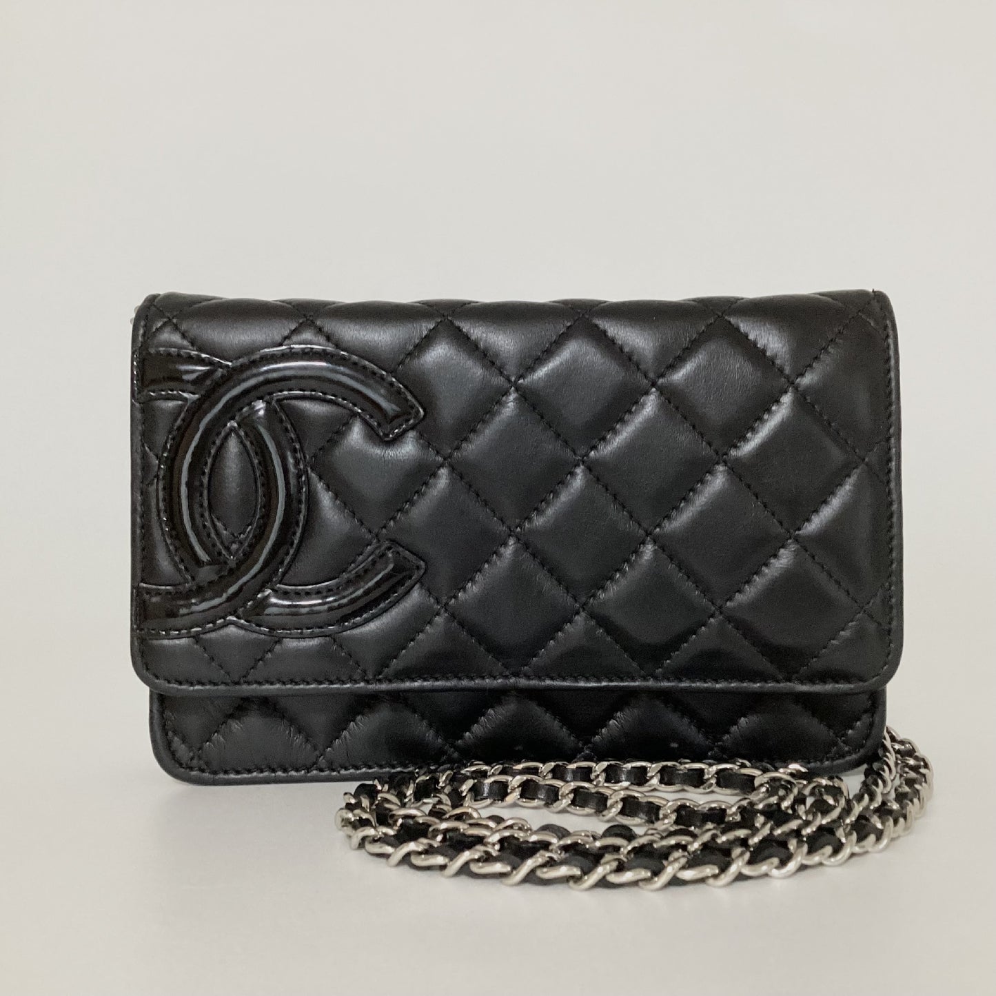 CHANEL Cambon Line Chain Wallet Shoulder Bag Black Shoulder Bag