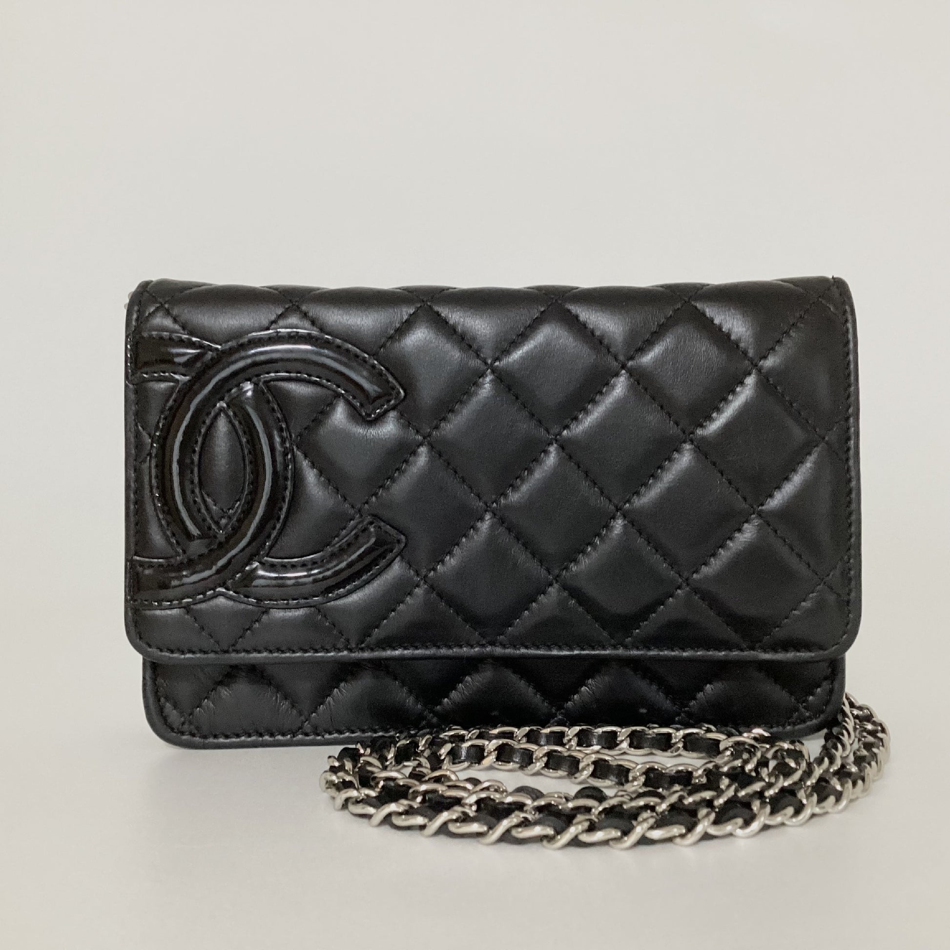 CHANEL Cambon Line Chain Wallet Shoulder Bag Black Shoulder Bag