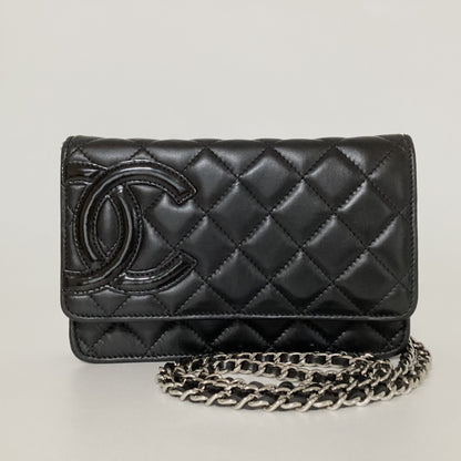 CHANEL Cambon Line Chain Wallet Shoulder Bag Black Shoulder Bag