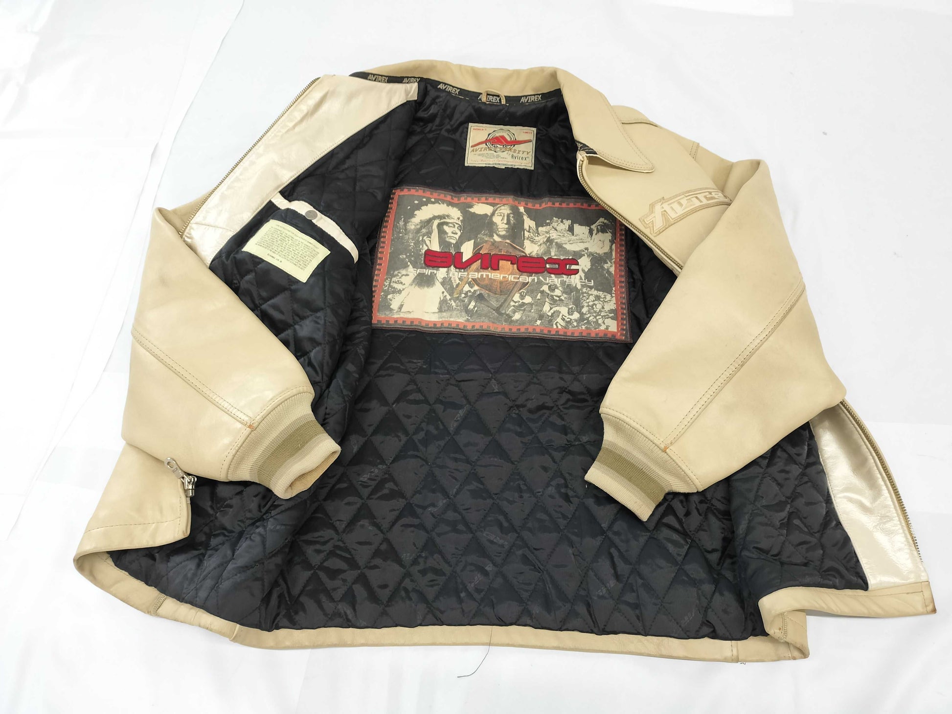 AVIREX Varsity Jacket, Leather Jacket, US Size XL